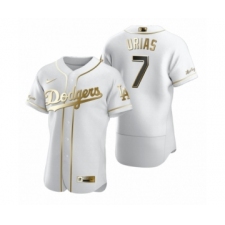 Men's Los Angeles Dodgers #7 Julio Urias Nike White Authentic Golden Edition Jersey