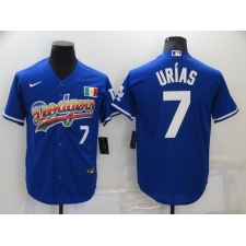 Men's Nike Los Angeles Dodgers #7 Julio Urias Blue Authentic Jersey