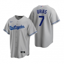 Men's Nike Los Angeles Dodgers #7 Julio Urias Gray Road Stitched Baseball Jersey