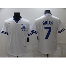 Men's Nike Los Angeles Dodgers #7 Julio Urias White Throwback Jersey