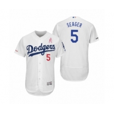 Men's Corey Seager Los Angeles Dodgers #5 White 2019 Mother's Day Flex Base Home Jersey