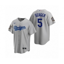 Men's Los Angeles Dodgers #5 Corey Seager Gray 2020 World Series Replica Jersey