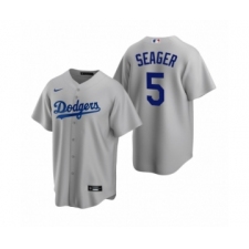 Men's Los Angeles Dodgers #5 Corey Seager Nike Gray Replica Alternate Jersey