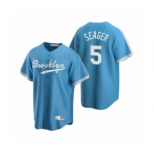 Men's Los Angeles Dodgers #5 Corey Seager Nike Light Blue Cooperstown Collection Alternate Jersey