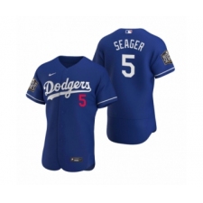 Men's Los Angeles Dodgers #5 Corey Seager Nike Royal 2020 World Series Authentic Jersey