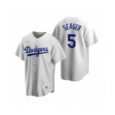 Men's Los Angeles Dodgers #5 Corey Seager Nike White Cooperstown Collection Home Jersey