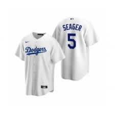 Men's Los Angeles Dodgers #5 Corey Seager Nike White Replica Home Jersey