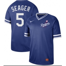 Men's Nike Los Angeles Dodgers #5 Corey Seager Royal Authentic Cooperstown Collection Stitched Baseball Jersey