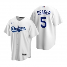 Men's Nike Los Angeles Dodgers #5 Corey Seager White Home Stitched Baseball Jersey
