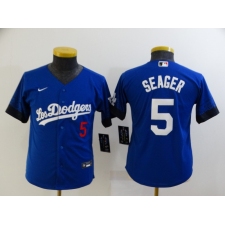 Youth Los Angeles Dodgers #5 Corey Seager Blue City Player Jersey