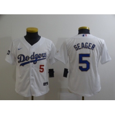 Youth Nike Los Angeles Dodgers #5 Corey Seager White Series Champions Authentic Jersey