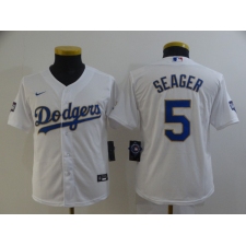 Youth Nike Los Angeles Dodgers #5 Corey Seager White Series Champions Jersey