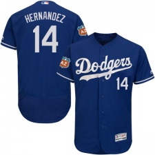 Men's Majestic Los Angeles Dodgers #14 Enrique Hernandez Royal Blue Flexbase Authentic Collection MLB Jersey