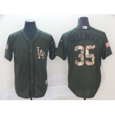 Men's Los Angeles Dodgers #35 Cody Bellinger Green Salute to Service Jersey