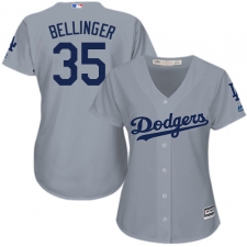 Women's Majestic Los Angeles Dodgers #35 Cody Bellinger Replica Grey Road Cool Base MLB Jersey