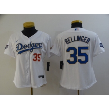 Women's Nike Los Angeles Dodgers #35 Cody Bellinger White Champions Authentic Jersey