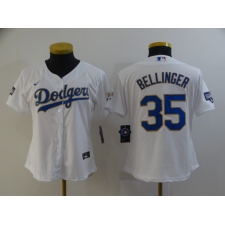 Women's Nike Los Angeles Dodgers #35 Cody Bellinger White Champions Jersey