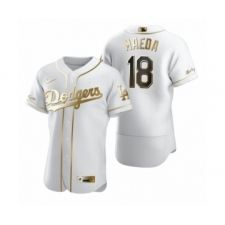 Men's Los Angeles Dodgers #18 Kenta Maeda Nike White Authentic Golden Edition Jersey