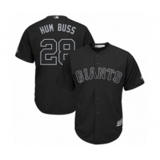 Men's San Francisco Giants #28 Buster Posey  Hum Buss  Authentic Black 2019 Players Weekend Baseball Jersey