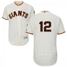 Men's Majestic San Francisco Giants #12 Joe Panik Cream Home Flex Base Authentic Collection MLB Jersey