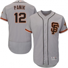 Men's Majestic San Francisco Giants #12 Joe Panik Grey Alternate Flex Base Authentic Collection MLB Jersey