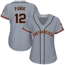 Women's Majestic San Francisco Giants #12 Joe Panik Replica Grey Road Cool Base MLB Jersey