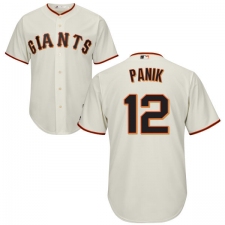 Youth Majestic San Francisco Giants #12 Joe Panik Authentic Cream Home Cool Base MLB Jersey