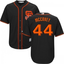 Youth Majestic San Francisco Giants #44 Willie McCovey Replica Black Alternate Cool Base MLB Jersey