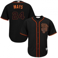 Youth Majestic San Francisco Giants #24 Willie Mays Authentic Black Alternate Cool Base MLB Jersey