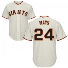 Youth Majestic San Francisco Giants #24 Willie Mays Authentic Cream Home Cool Base MLB Jersey