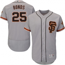 Men's Majestic San Francisco Giants #25 Barry Bonds Grey Alternate Flex Base Authentic Collection MLB Jersey