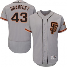 Men's Majestic San Francisco Giants #43 Dave Dravecky Grey Alternate Flex Base Authentic Collection MLB Jersey