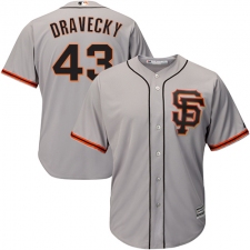 Youth Majestic San Francisco Giants #43 Dave Dravecky Authentic Grey Road 2 Cool Base MLB Jersey