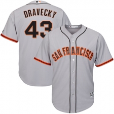 Youth Majestic San Francisco Giants #43 Dave Dravecky Authentic Grey Road Cool Base MLB Jersey