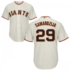 Youth Majestic San Francisco Giants #29 Jeff Samardzija Authentic Cream Home Cool Base MLB Jersey