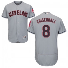 Men's Majestic Cleveland Indians #8 Lonnie Chisenhall Grey Road Flex Base Authentic Collection MLB Jersey