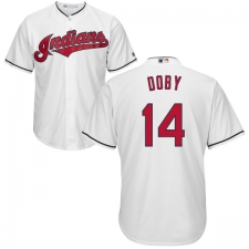 Men's Majestic Cleveland Indians #14 Larry Doby Replica White Home Cool Base MLB Jersey