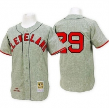 Men's Mitchell and Ness 1948 Cleveland Indians #29 Satchel Paige Replica Grey Throwback MLB Jersey