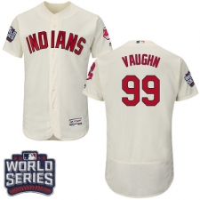 Men's Majestic Cleveland Indians #99 Ricky Vaughn Cream 2016 World Series Bound Flexbase Authentic Collection MLB Jersey