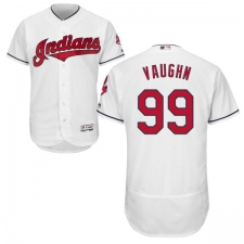 Men's Majestic Cleveland Indians #99 Ricky Vaughn White Home Flex Base Authentic Collection MLB Jersey