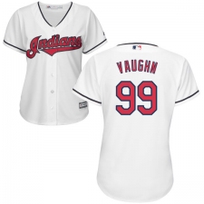 Women's Majestic Cleveland Indians #99 Ricky Vaughn Replica White Home Cool Base MLB Jersey