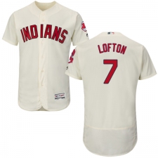 Men's Majestic Cleveland Indians #7 Kenny Lofton Cream Alternate Flex Base Authentic Collection MLB Jersey