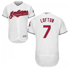 Men's Majestic Cleveland Indians #7 Kenny Lofton White Home Flex Base Authentic Collection MLB Jersey