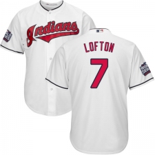 Youth Majestic Cleveland Indians #7 Kenny Lofton Authentic White Home 2016 World Series Bound Cool Base MLB Jersey