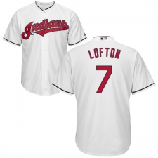 Youth Majestic Cleveland Indians #7 Kenny Lofton Authentic White Home Cool Base MLB Jersey