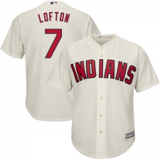 Youth Majestic Cleveland Indians #7 Kenny Lofton Replica Cream Alternate 2 Cool Base MLB Jersey
