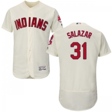 Men's Majestic Cleveland Indians #31 Danny Salazar Cream Alternate Flex Base Authentic Collection MLB Jersey