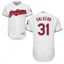Men's Majestic Cleveland Indians #31 Danny Salazar White Home Flex Base Authentic Collection MLB Jersey