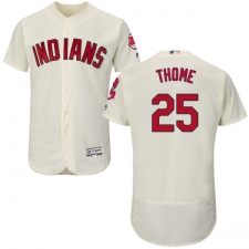 Men's Majestic Cleveland Indians #25 Jim Thome Cream Alternate Flex Base Authentic Collection MLB Jersey