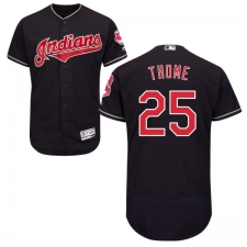 Men's Majestic Cleveland Indians #25 Jim Thome Navy Blue Alternate Flex Base Authentic Collection MLB Jersey